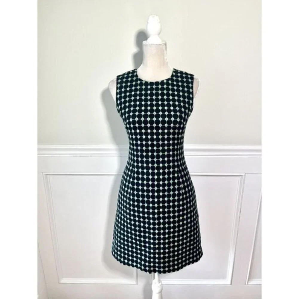 Hobbs London Black & Green Geo Sheath Dress 4